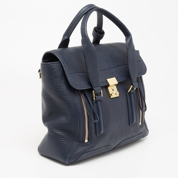 3.1 PHILLIP LIM Blue Leather Pashli Medium Satchel - Picture 3 of 8